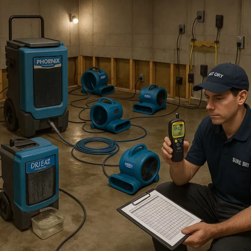 Structural Drying and Dehumidification process in Riverdale, IL